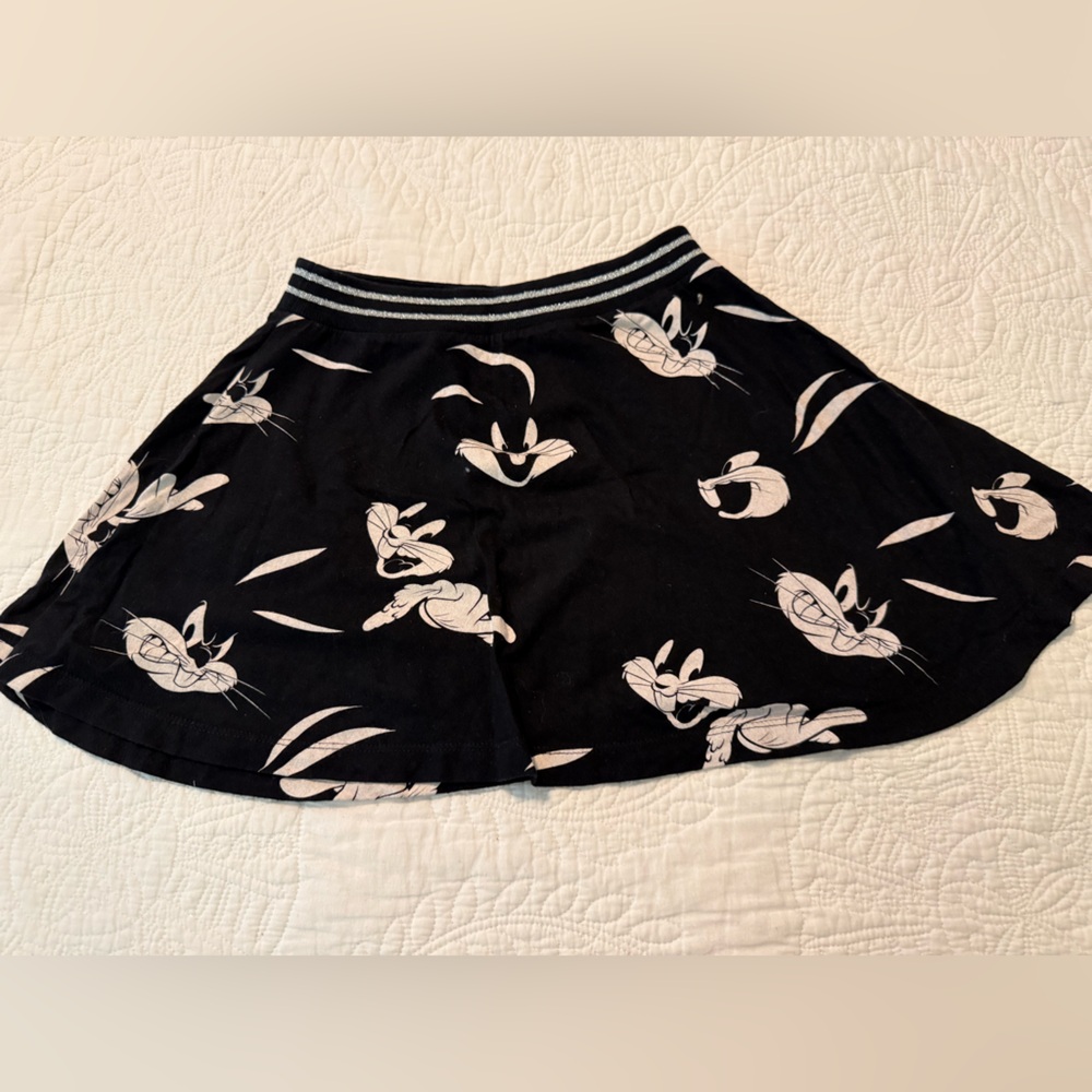 Little Eleven Paris Black Skirt with Looney Tunes Design